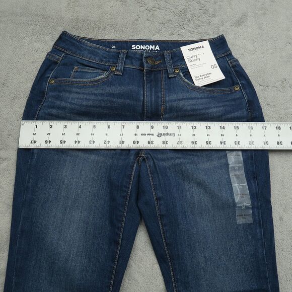 Sonoma Jeans Women's Size 0S Blue High-Rise Curvy Skinny Stretch 27" Inseam NWT - Picture 6 of 16